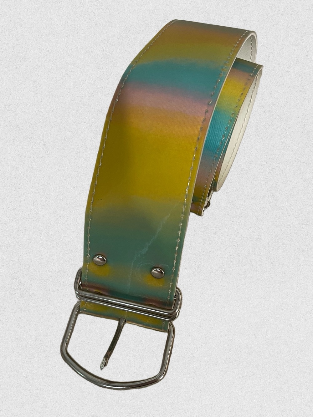 90s ESPRIT  Holographic Yellow-Green  Belt